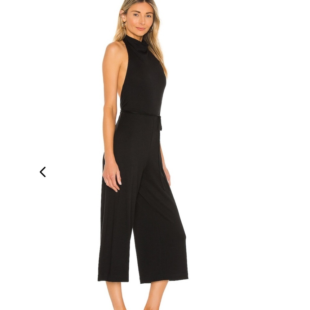 Vince Black High Neck Wide Leg Jumpsuit Size L NWT